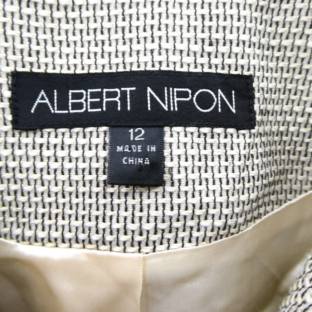 Albert Nipon Womens Size‎ 12 Full Zip Suit Jacket Long Sleeve Professional Work